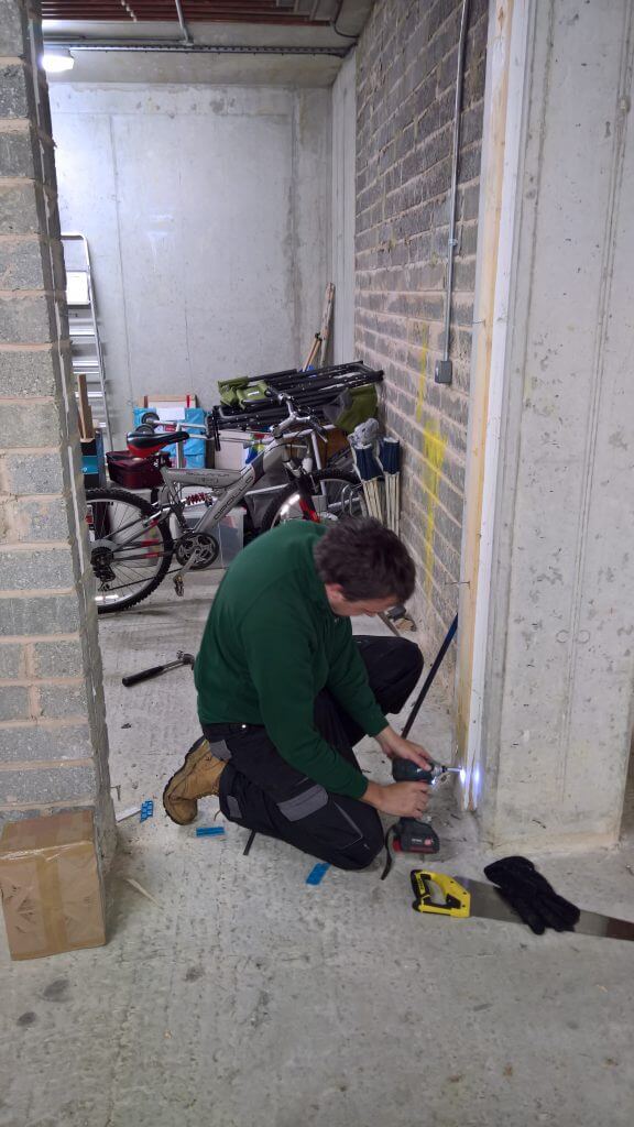 Engineering work on a door